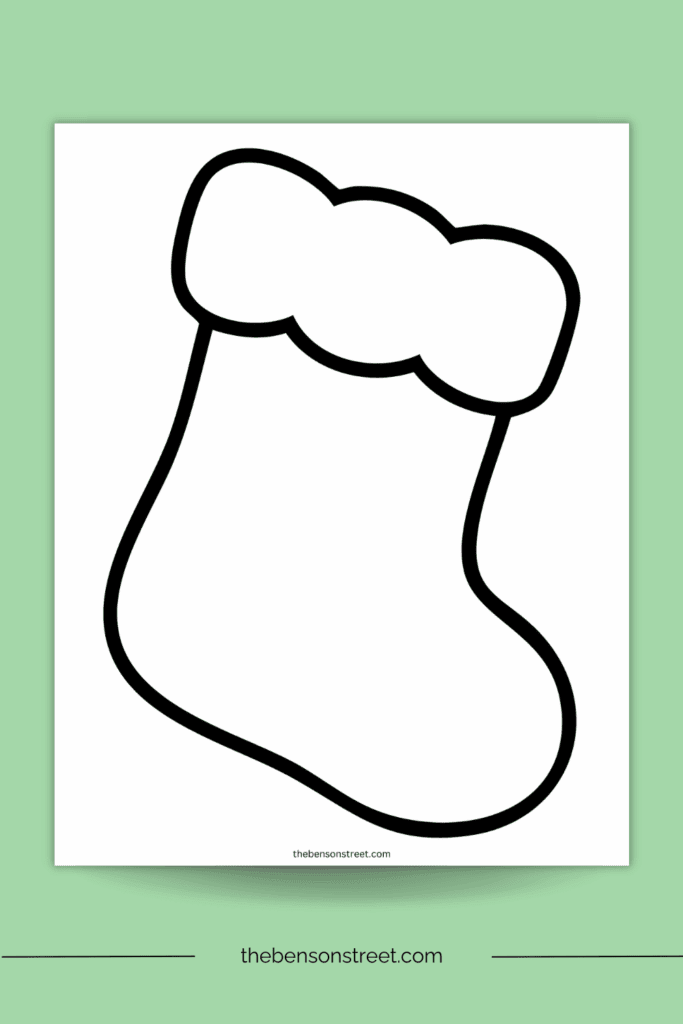 Blank sheet with a stocking outline printed on it
