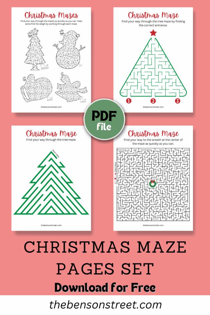 Christmas Maze Pages Set Download for Free