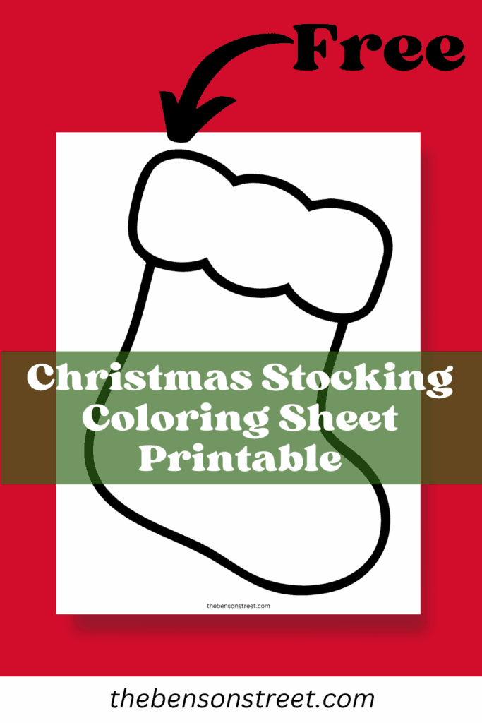 Christmas Stocking Coloring Sheet Printable for free