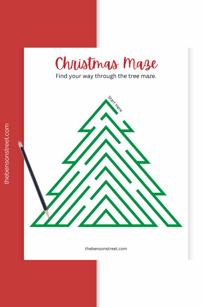 Christmas Tree Maze for little kids