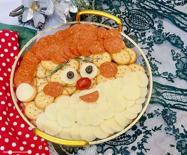 Cute christmas santa charcuterie board
