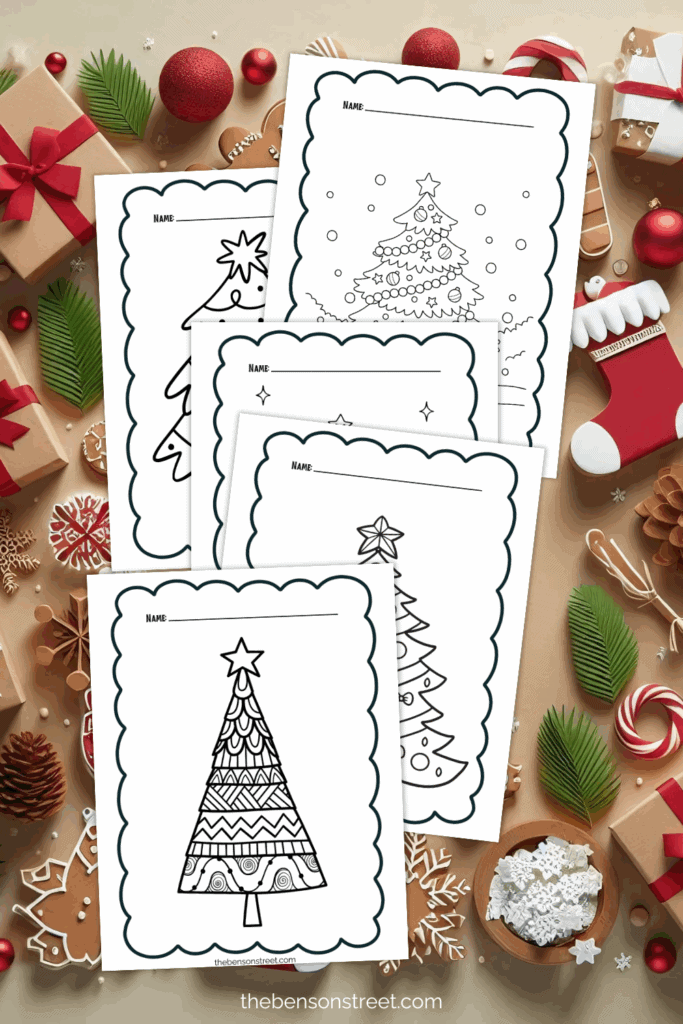 Five sheets to color in for Christmas activities