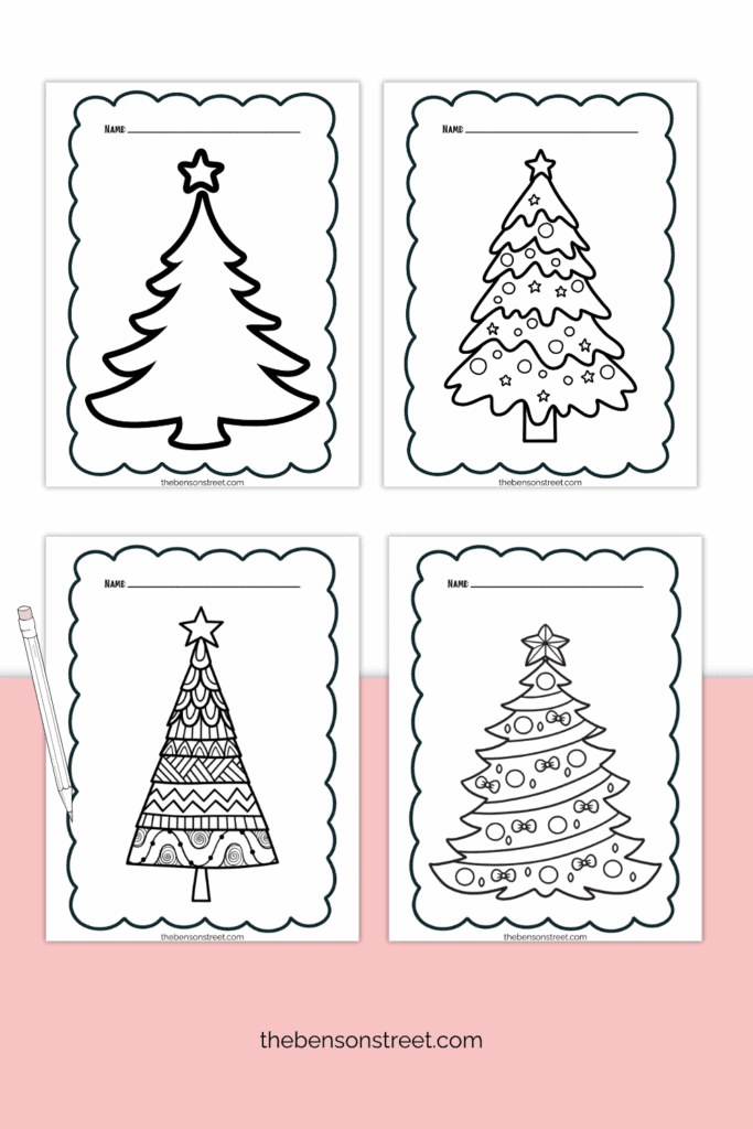 Four sheets to color for Christmas