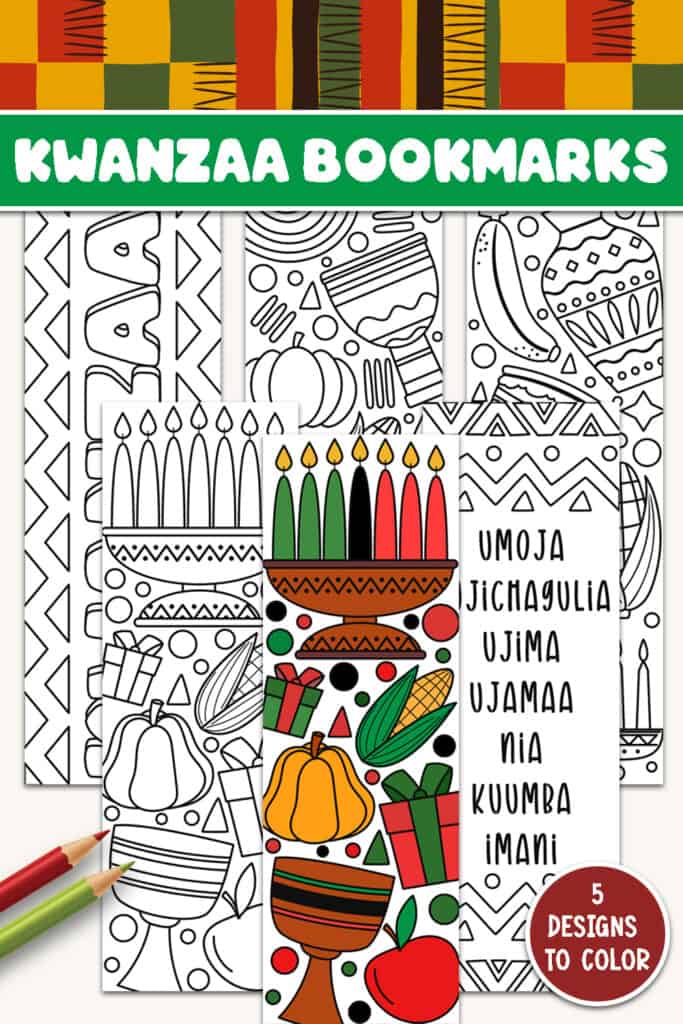 Kwanzaa Coloring Bookmarks