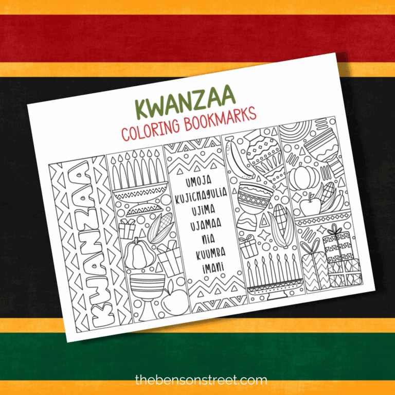 Kwanzaa coloring bookmarks page free to print