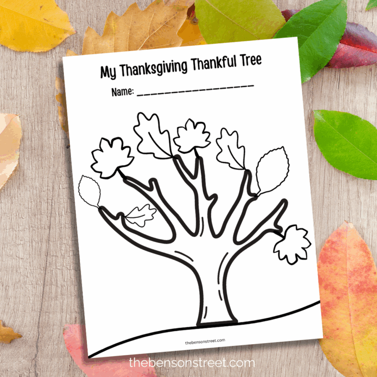 Make your own coloring thanksgiving thankful tree with a printable coloring sheet