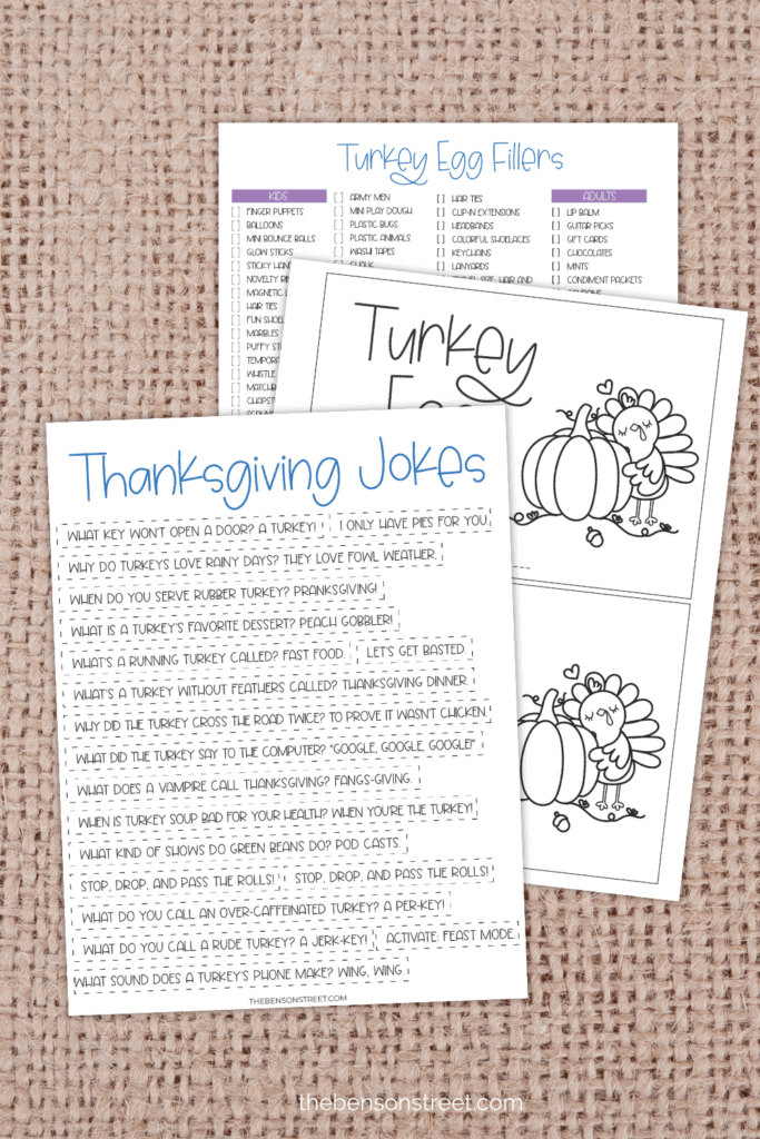 Printable thanksgiving jokes for filling easter eggs