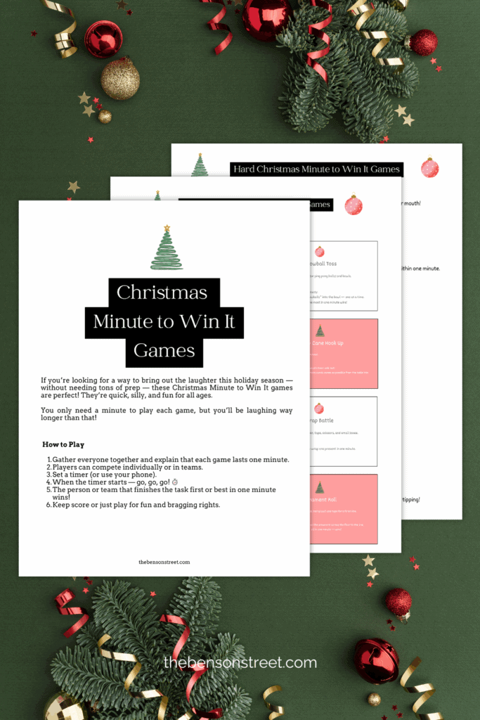 Three free printable sheets of Christmas quick games
