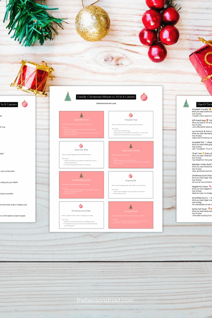 Three pages of Christmas games free to print