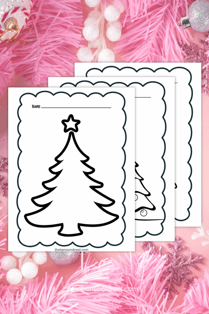 Three pages of trees to color fo christmas 