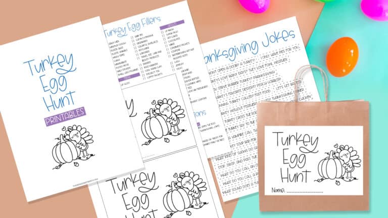 turkey egg hunt flat lay