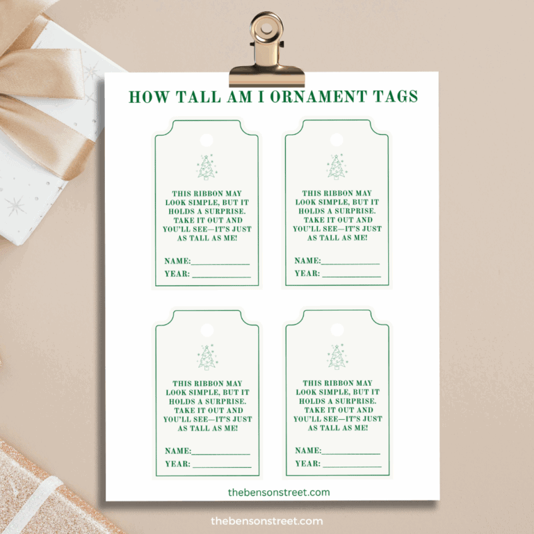 Christmas Keepsake how tall am I ornament tags