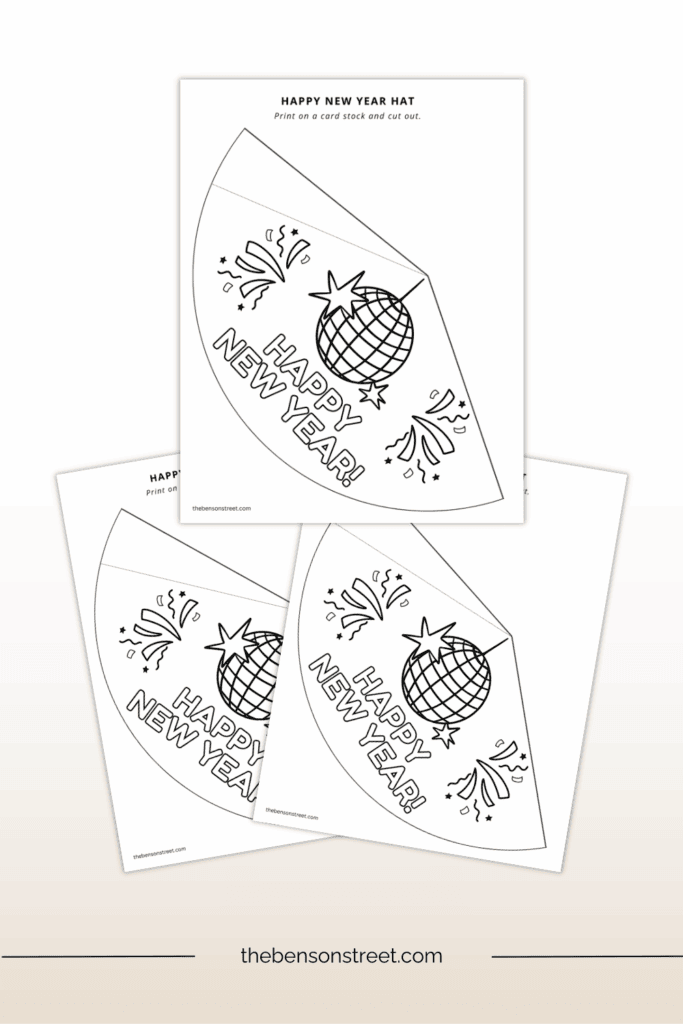 Coloring Hats for New Year's Parties