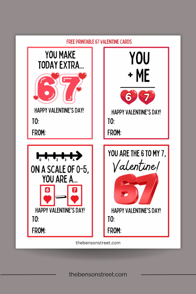 Easy Printable Trendy Valentine Cards