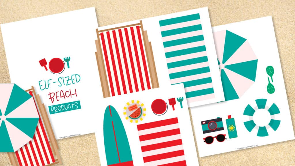 Elf Sized Beach Printable Props pack