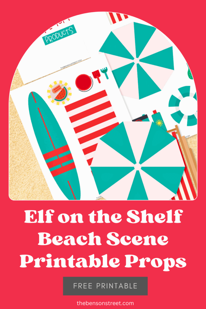 Elf on the Shelf Beach Scene Printable Props
