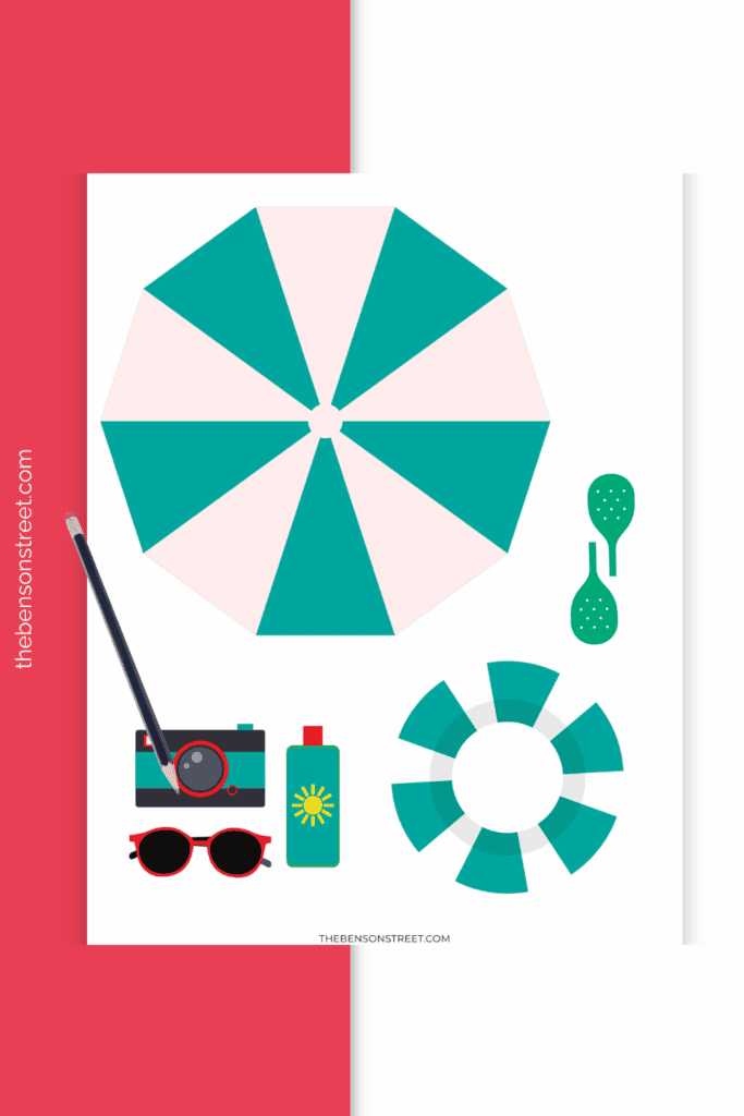 Elf umbrella tube, sunblock and more for free printable props for elf scenes