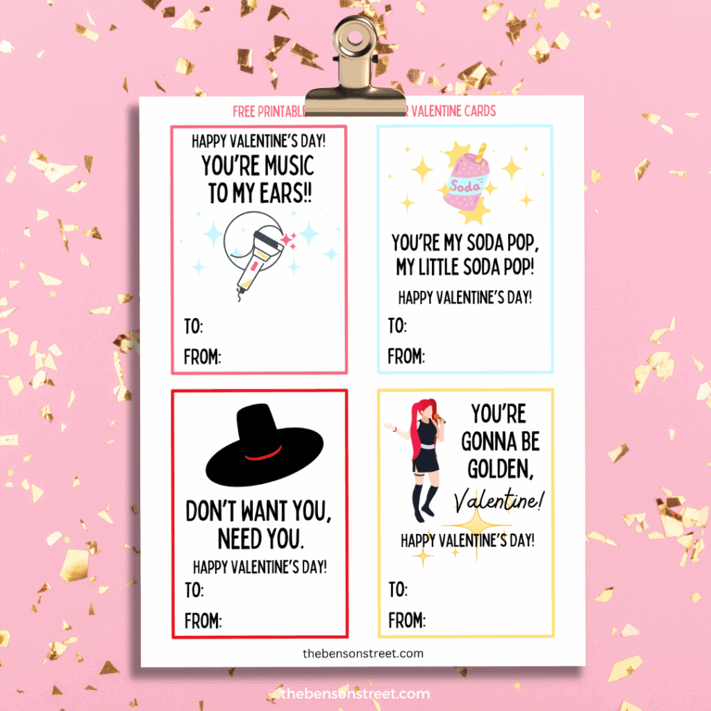 Free Printable Kpop Valentine Cards for kids