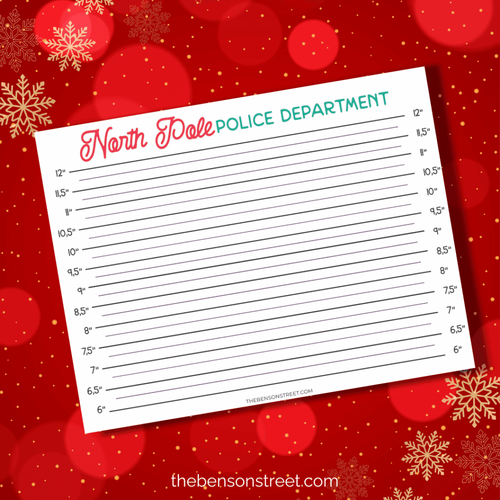 Free Printable Mugshot Background from North Pole Police Department for Scout Elves