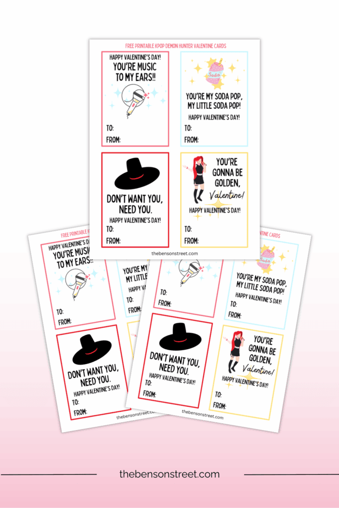 Free to print Kpop inspired Valentine Cards to print at home