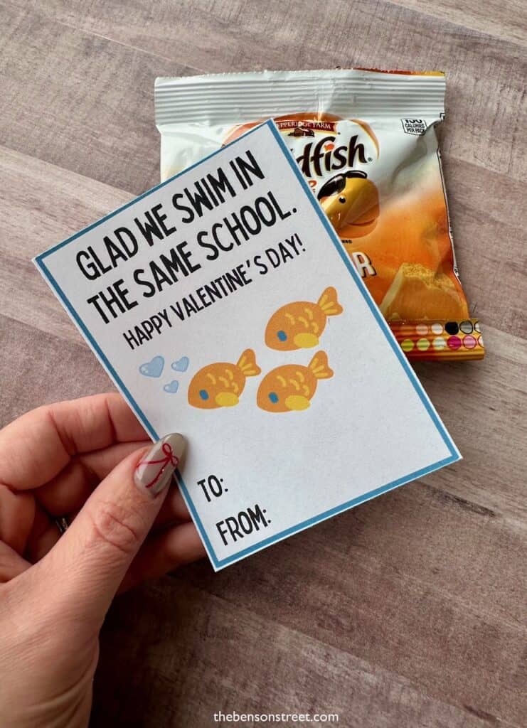 Glad we swim in the same school Valentine Tag
