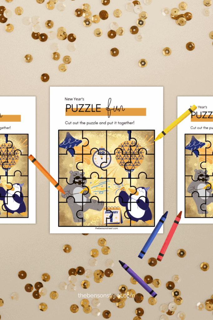 Make your own new year puzzle printable