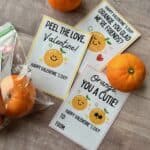 Peel the Love valentine tag for a cutie orange