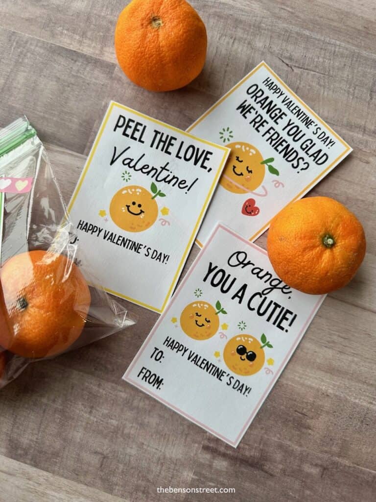 Peel the Love valentine tag for a cutie orange