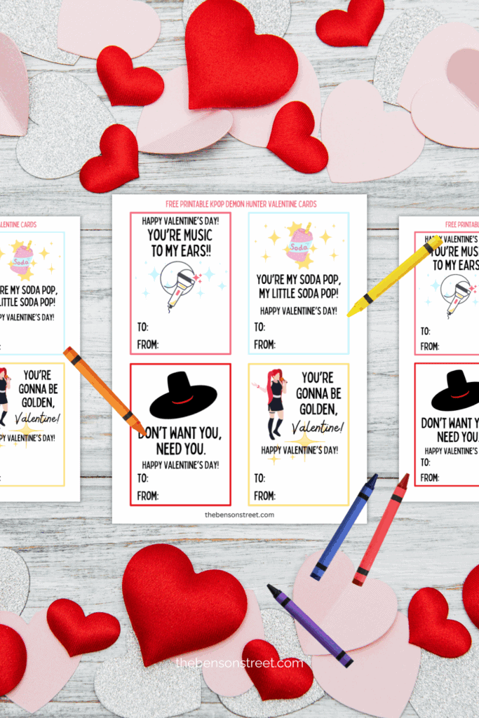 Saja Boys and Huntrx Valentine cards free to print 