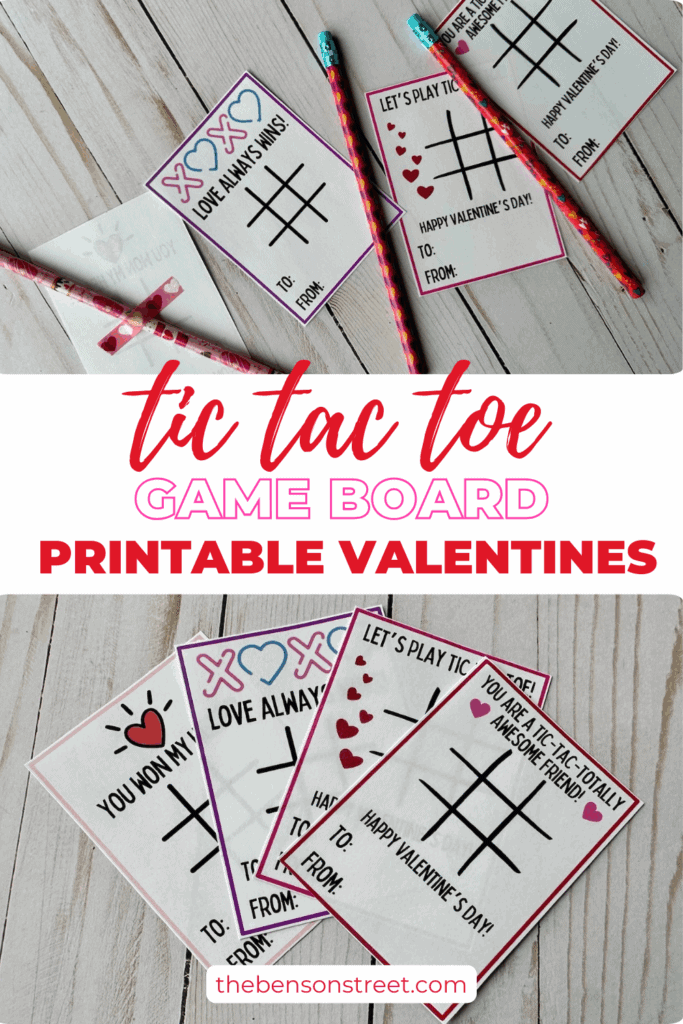 Tic tac toe game board printable valentines