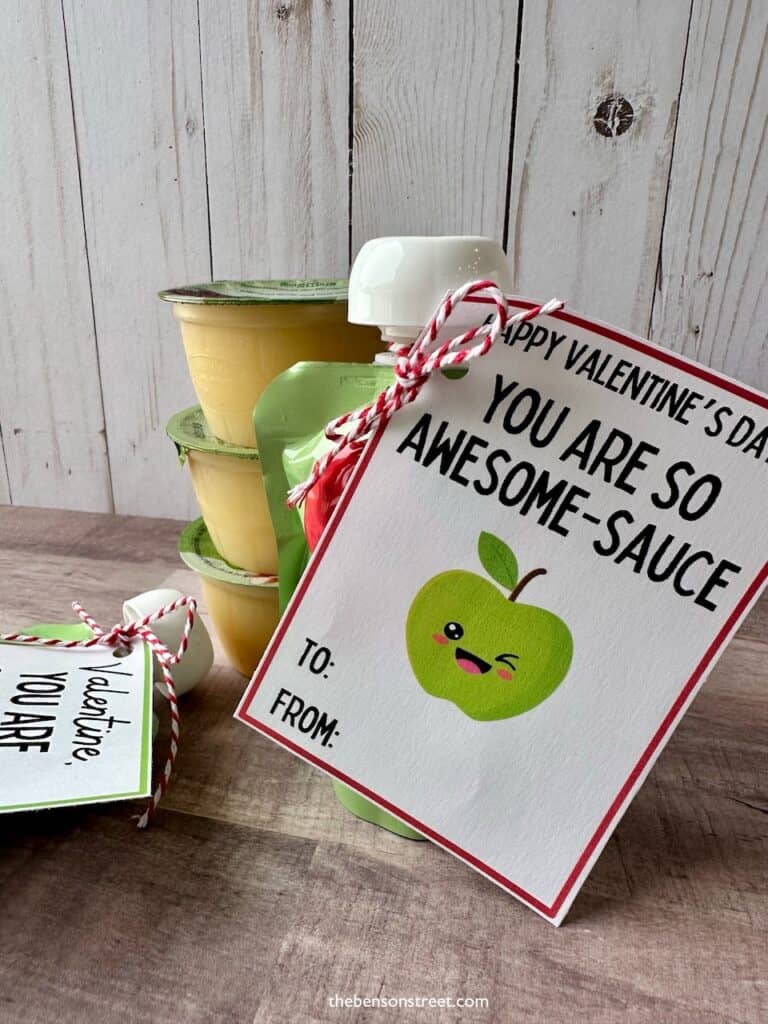 You are awesome sauce applesauce valentine card 