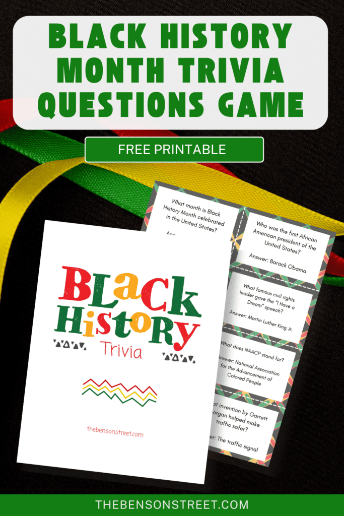 Black History Month Trivia Questions Game Free Printable