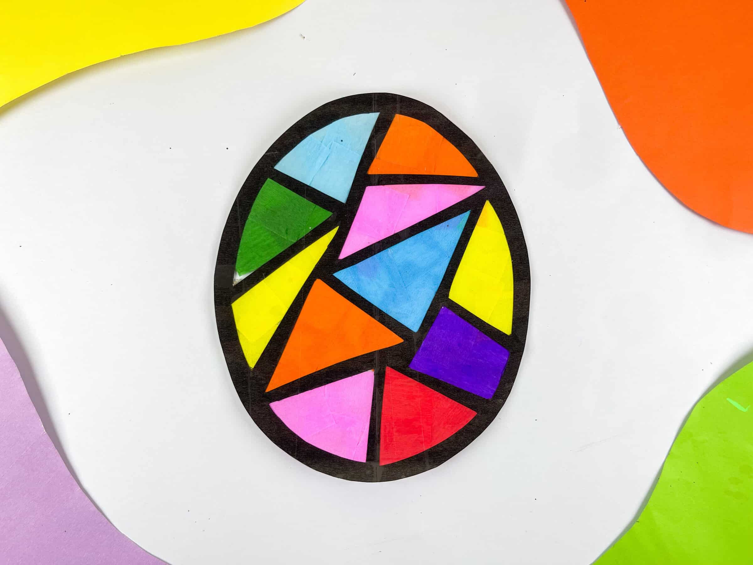 Colorful Easter Egg Stained Glass Craft