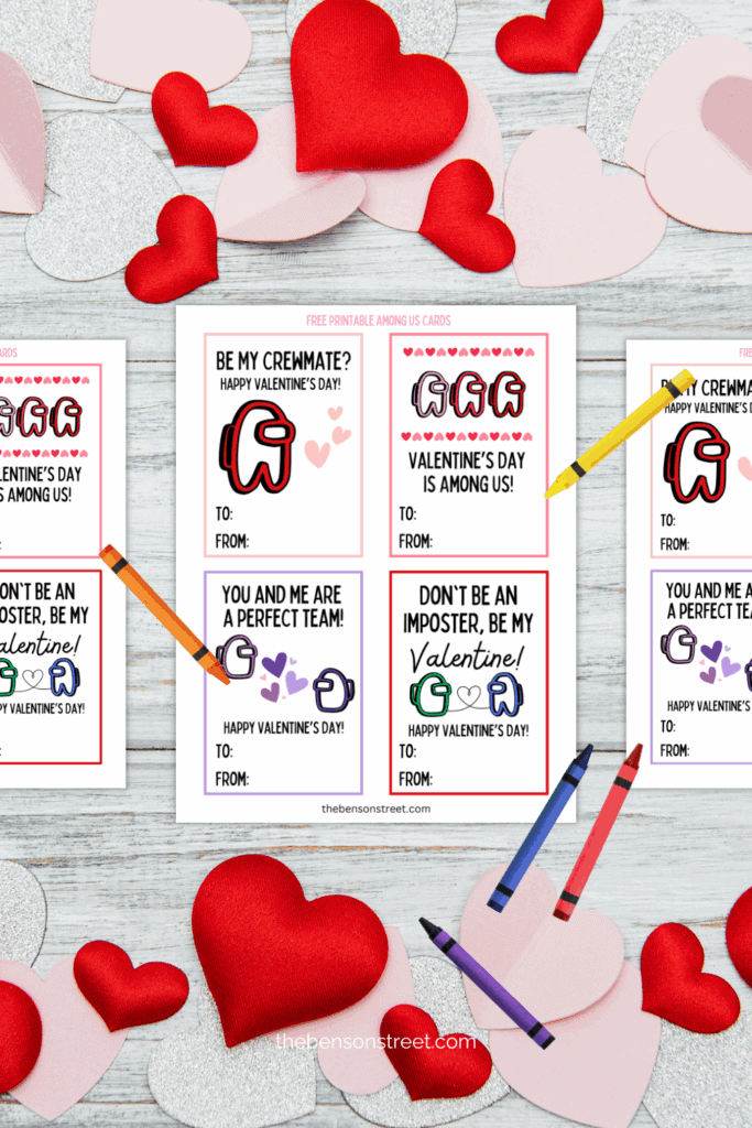 Easy and free game themed valentine cards for kids to hand out