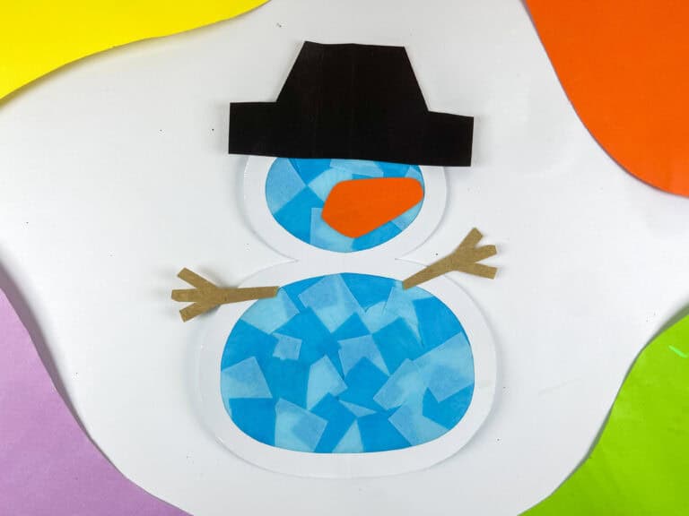Easy to make snowman suncatcher stained glass craft