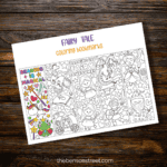 Fairy Tale Coloring Bookmarks on a table with one colored in