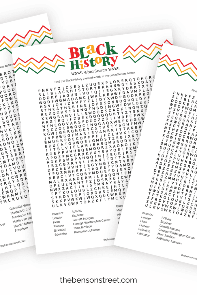Fanned out stack of black history word search puzzle games