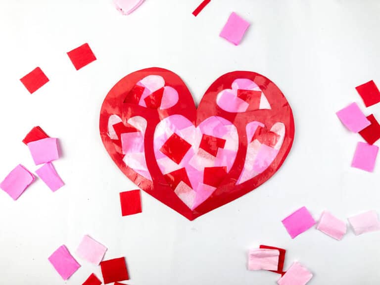 Finished Heart suncatcher craft