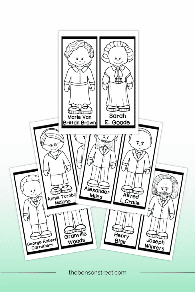 Free Printable Black History Month Coloring Bookmark Pages 
