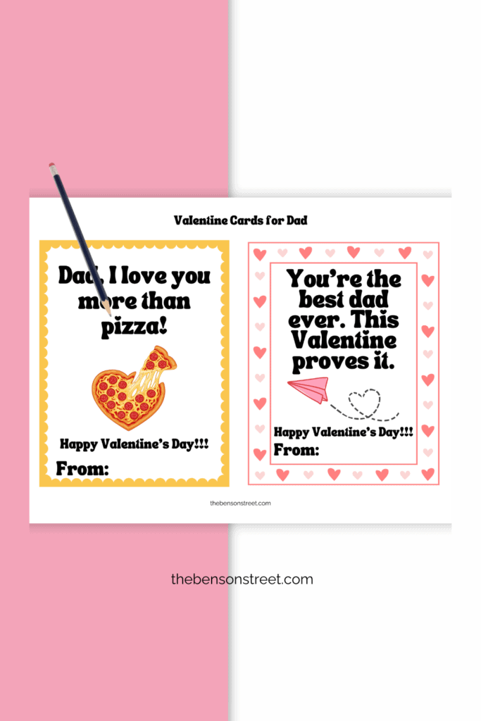 Free Printable Dad Valentine Cards from kids