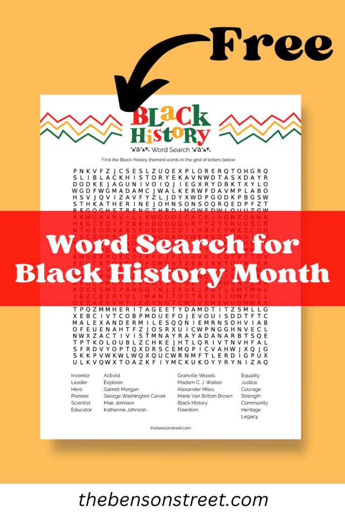 Free Word Search for Black History Month