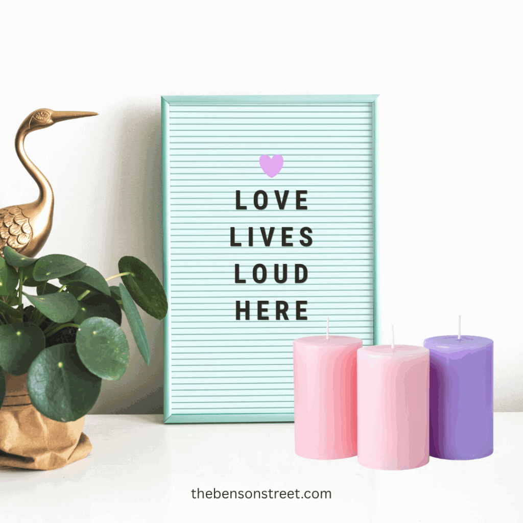 Love Lives Loud Here Family Valentine Letter Board Saying