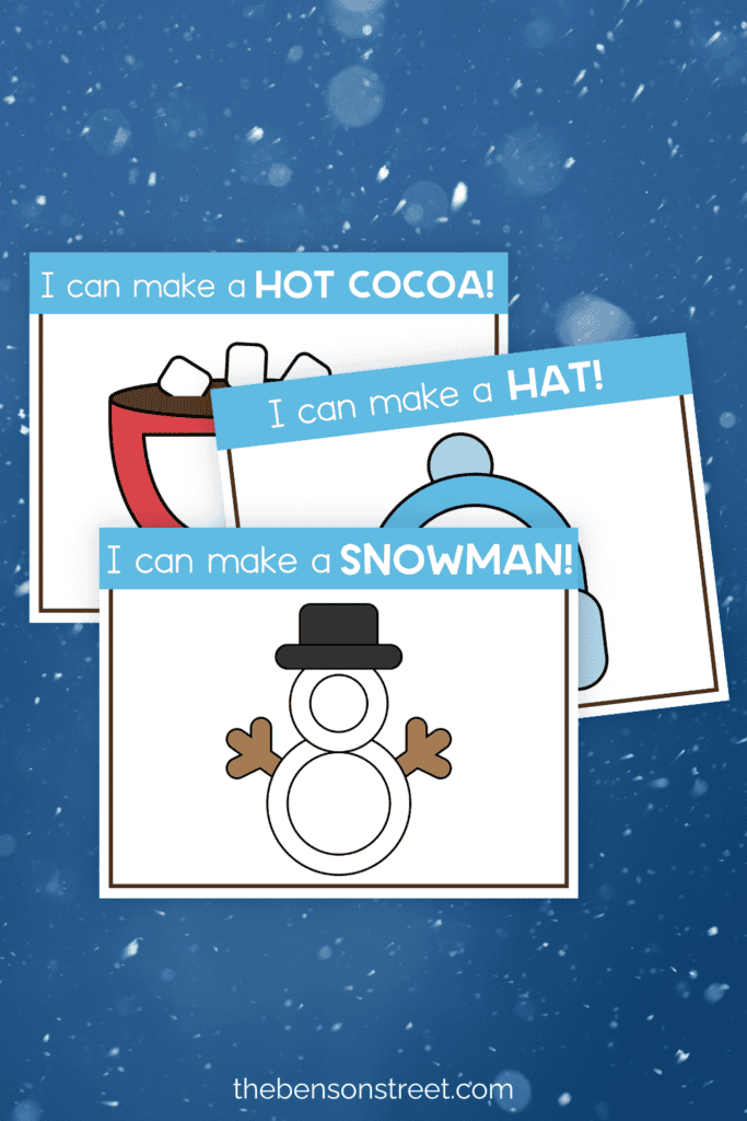 Three winter picture playdough mats to print and laminate