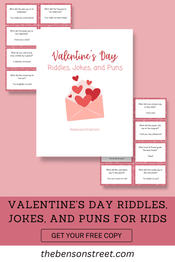 Valentine's Day Riddles, jokes, and puns for kids get your free copy