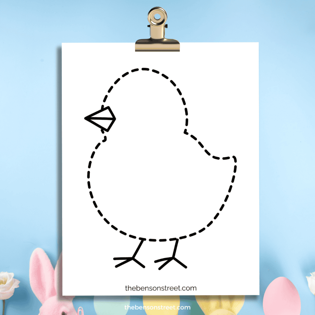 A crafting Easter chick template free to print out