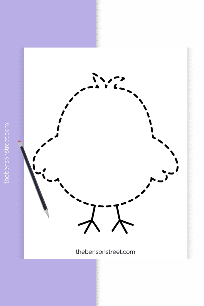 A cute baby chick outline free printable