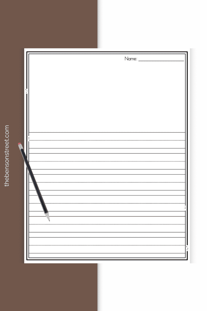 A page of lined paper for a roll a story for March