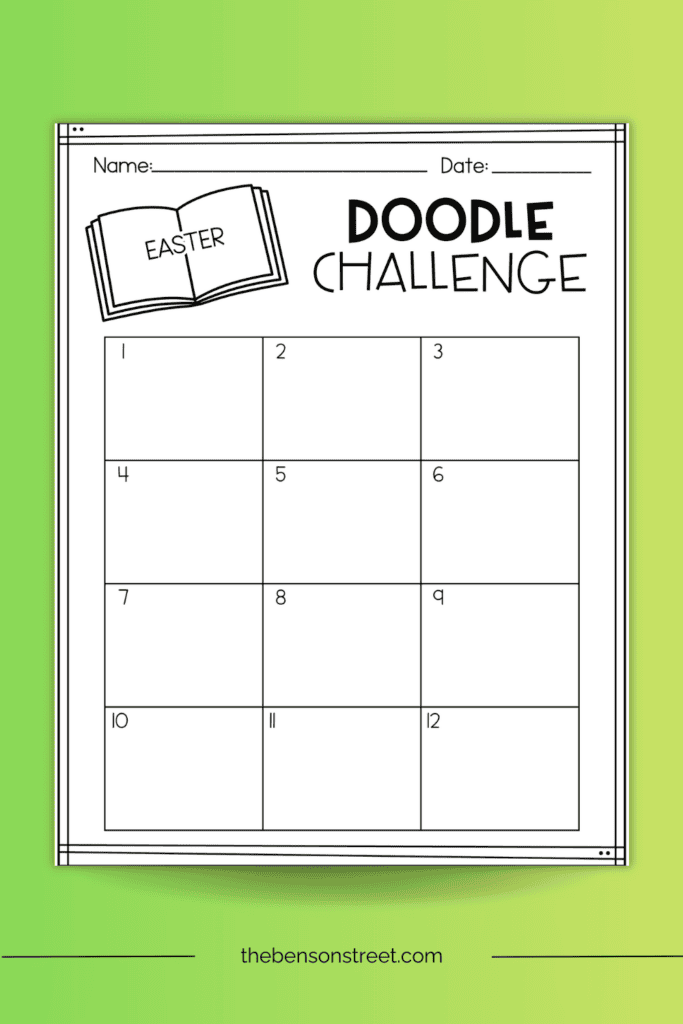 Easter Doodle challenge for kids to practice fine motor skills