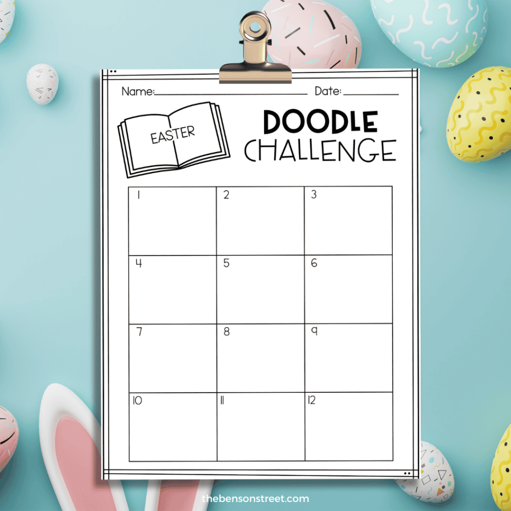 Easter doodle challenge blank page