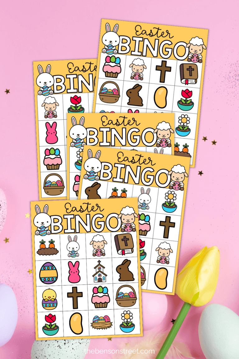 Five free printable easter themed bingo cards